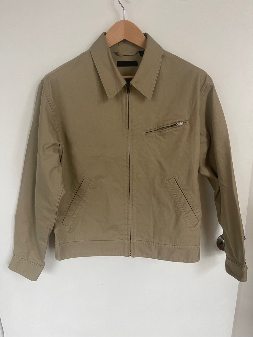 Uniqlo Men's Lightweight Khaki Shirt Jacket cotton 100%